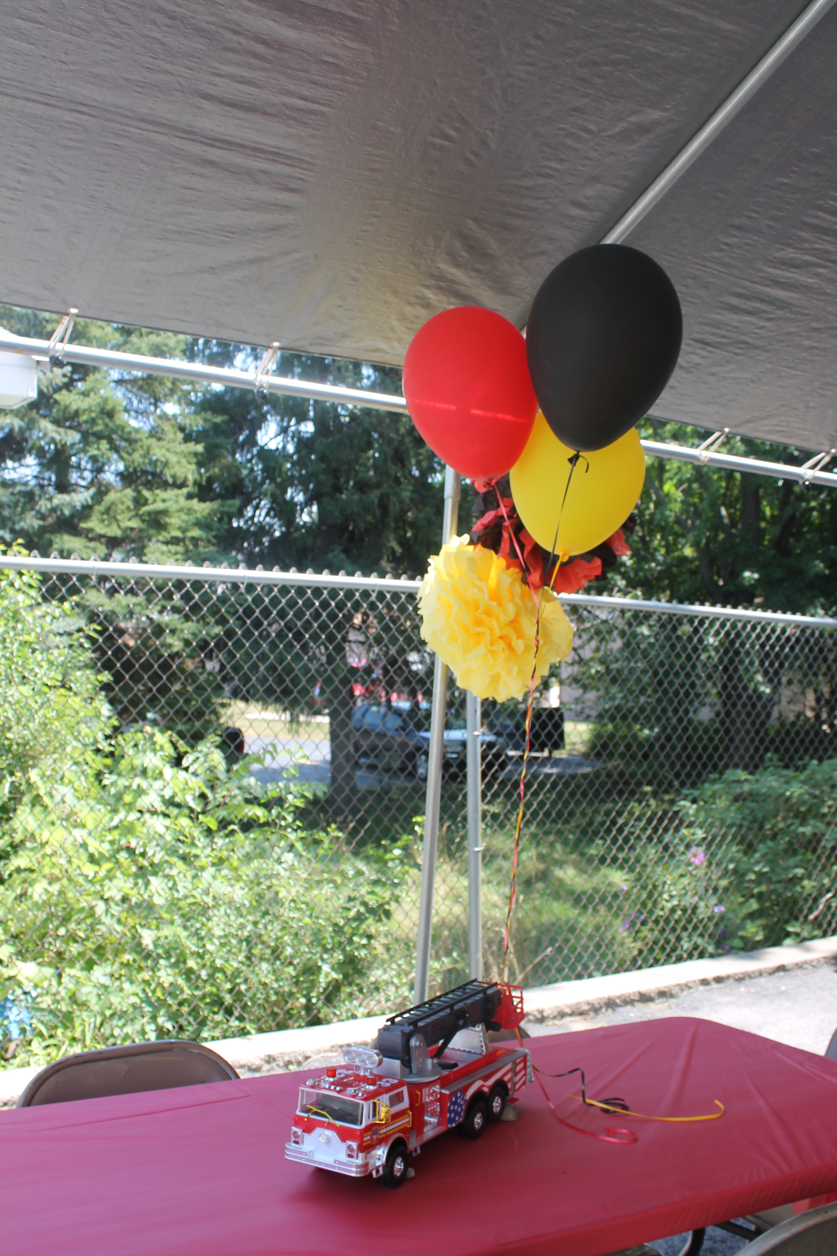 Firefighter 2nd Birthday Party Balloons