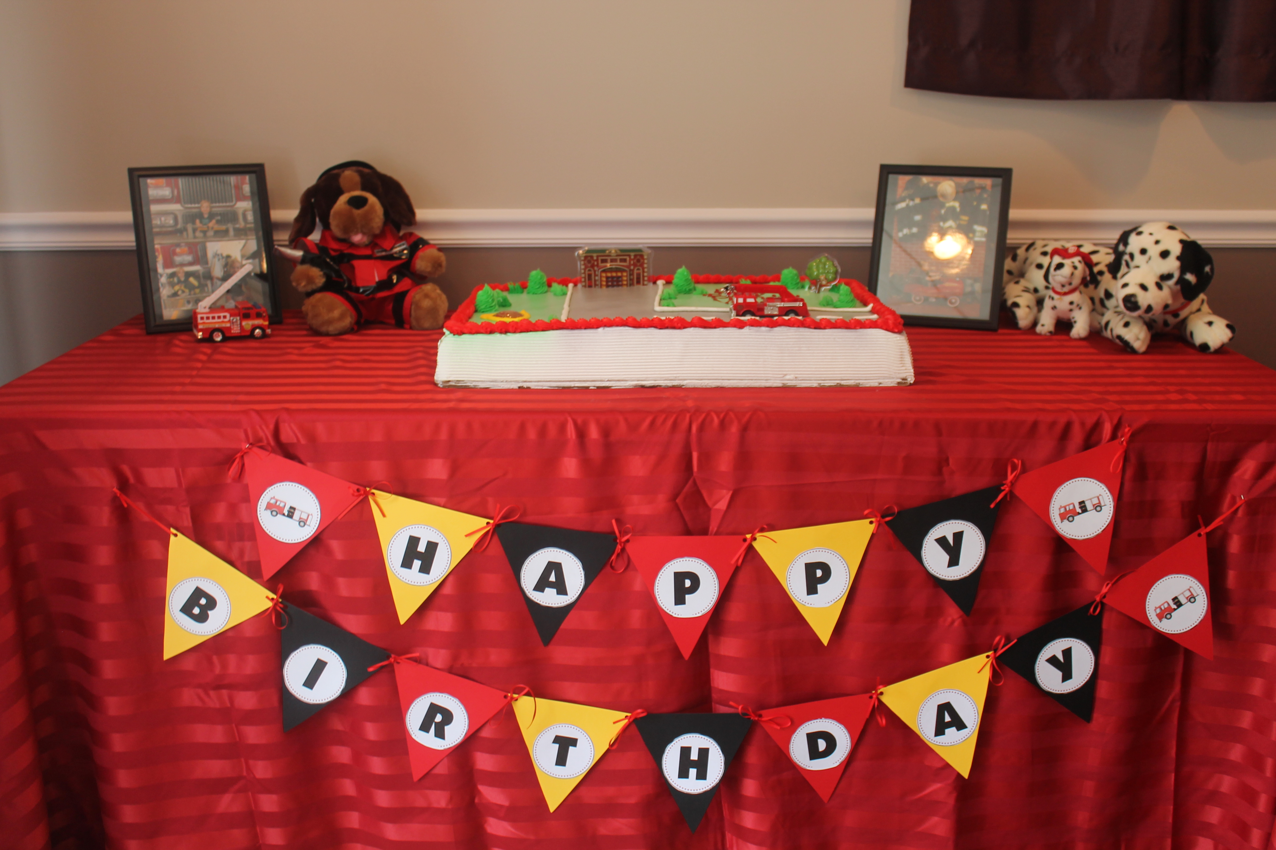 Firefighter 2nd Birthday Party Birthday Banner