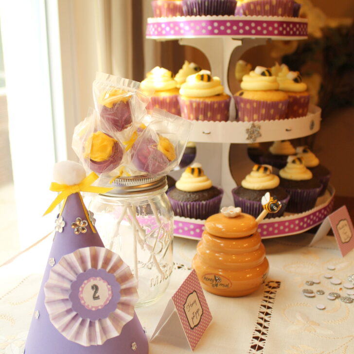 Winnie the Pooh Birthday Party Cupcake Tower