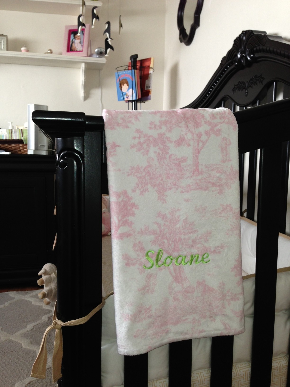 Sisters Shared Room Toile Blanket