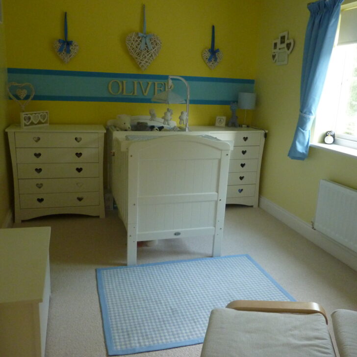 Yellow and Blue Boy Nursery Room View