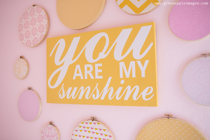Pink, Coral, Yellow You Are My Sunshine Nursery Wall Art