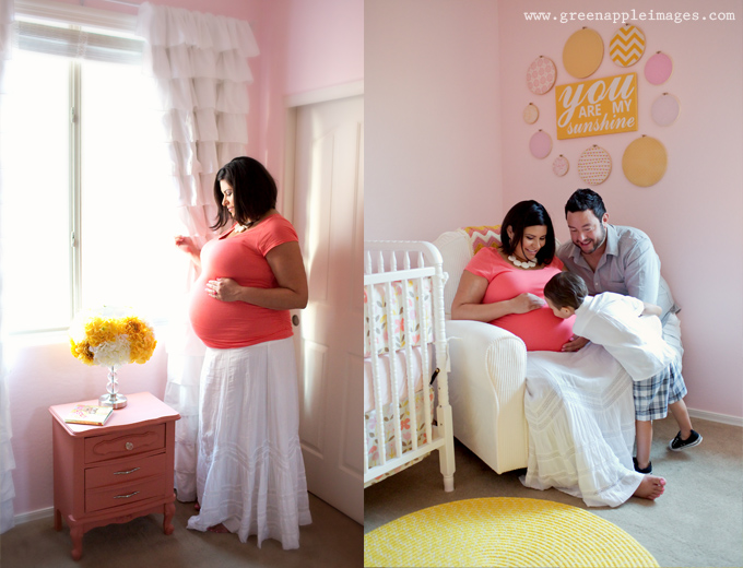 yellow and pink baby room