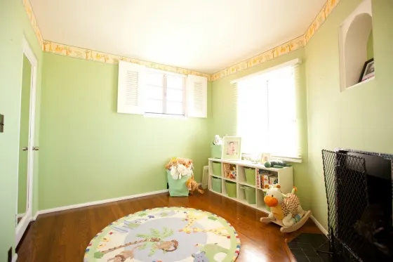 Yellow and Green Nursery Round Area Rug