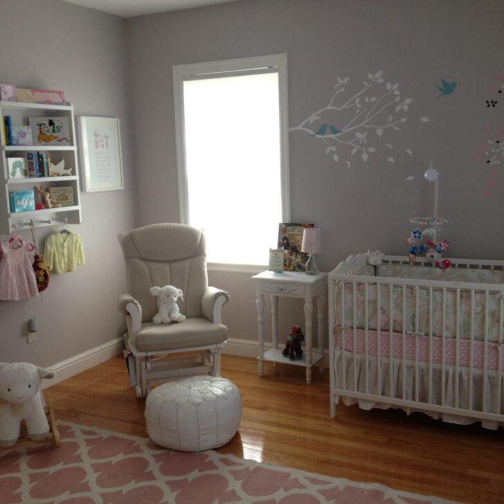 Girl Gray DIY Nursery Room View