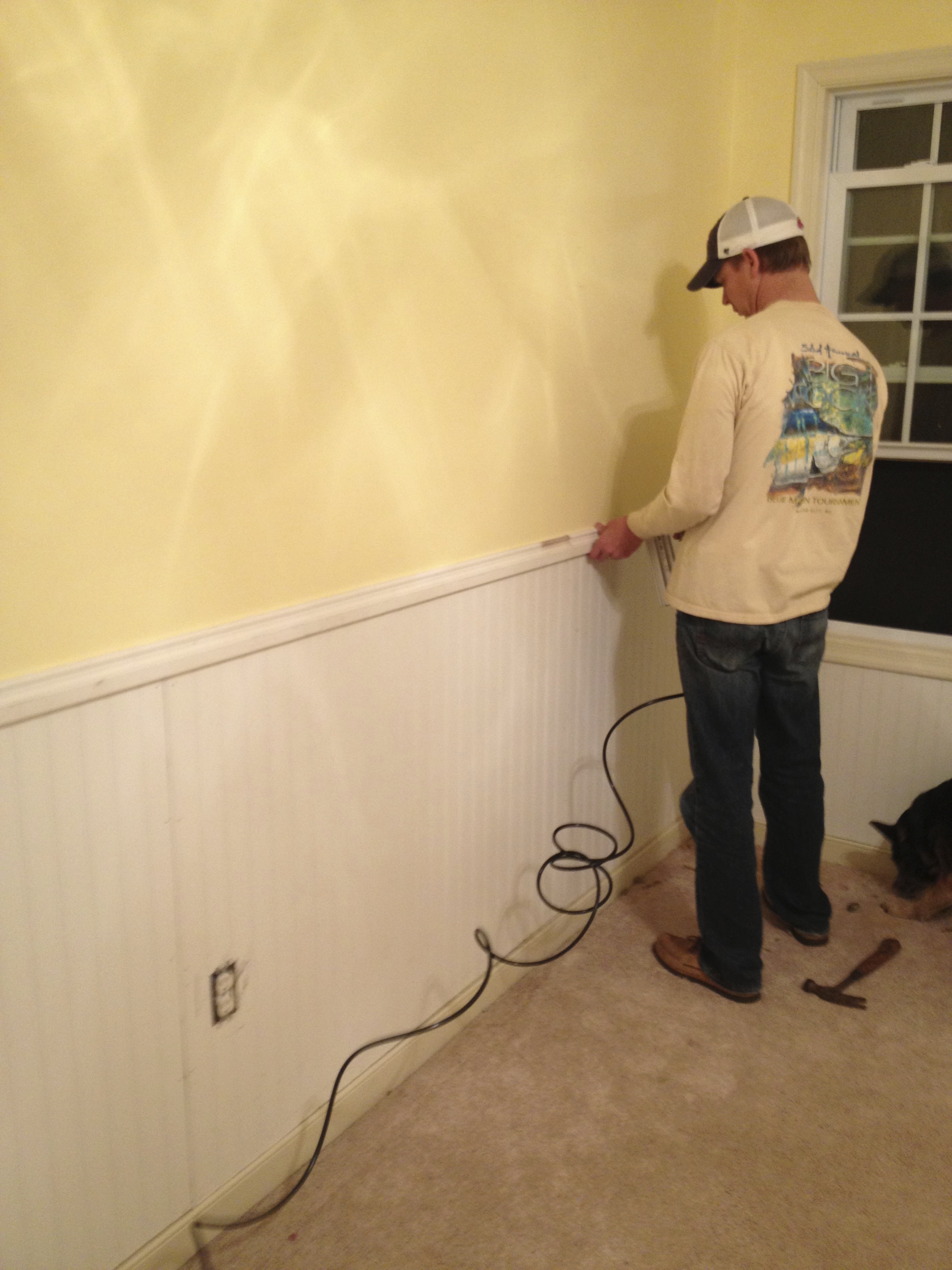 Gray and Navy Nautical Nursery Wainscot Project