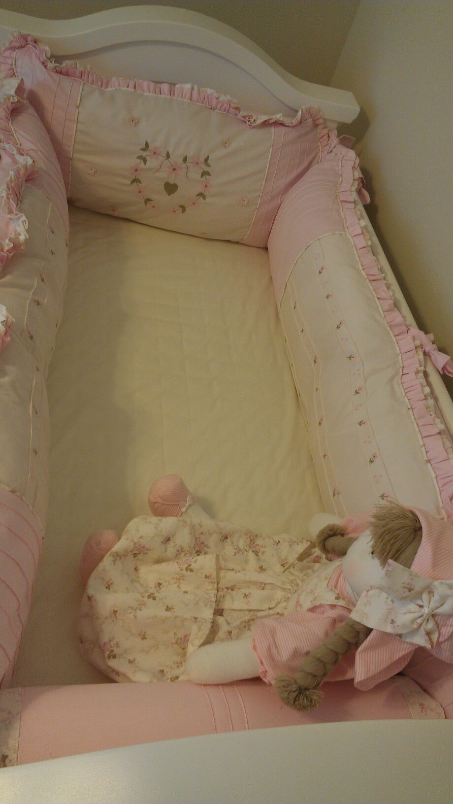 Pink and White Crib Bedding