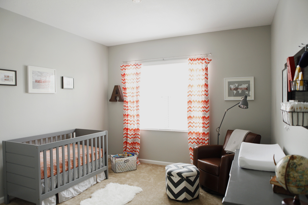 Boy Modern Navy Nursery Room View