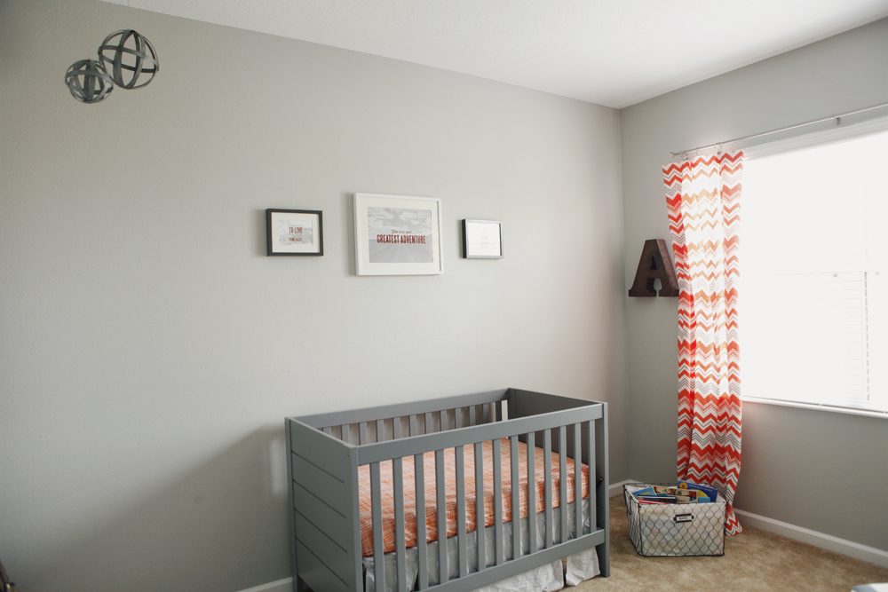 Boy Modern Navy Nursery Crib View