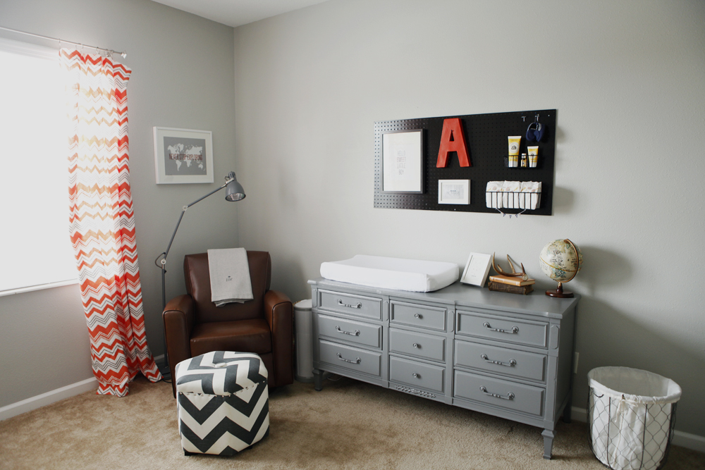 Boy Modern Navy Nursery Room View