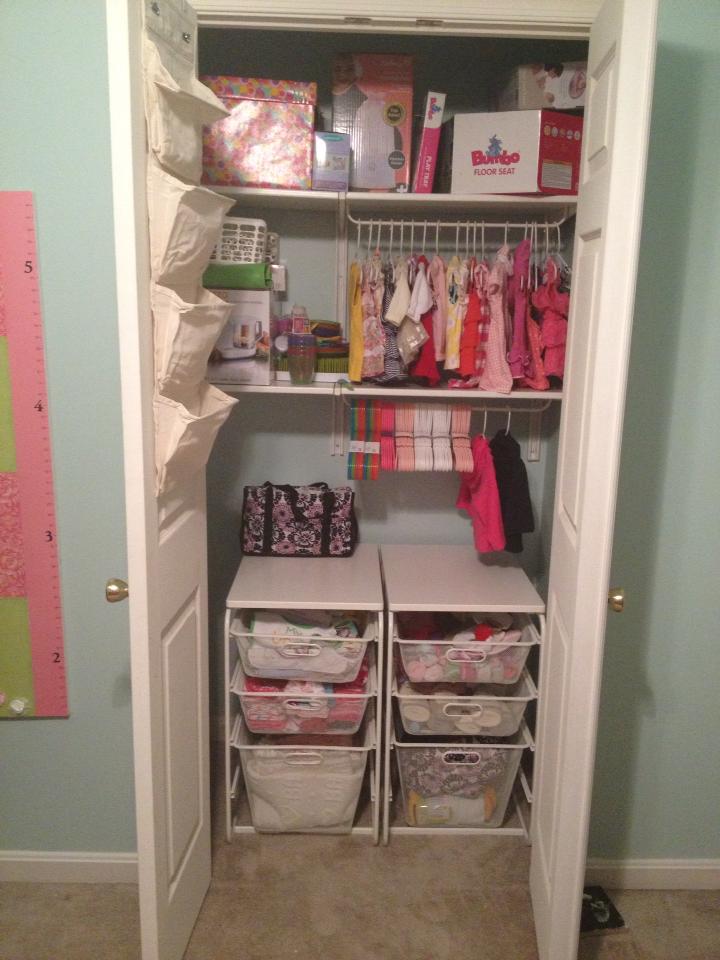 Girl Pink and Blue Nursery Closet