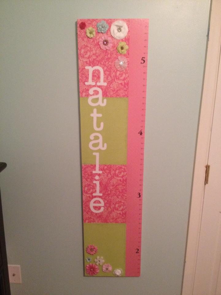 Girl Pink and Blue Nursery Growth Chart