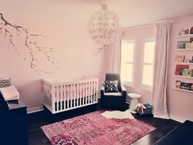 Pink & White Nursery Room View