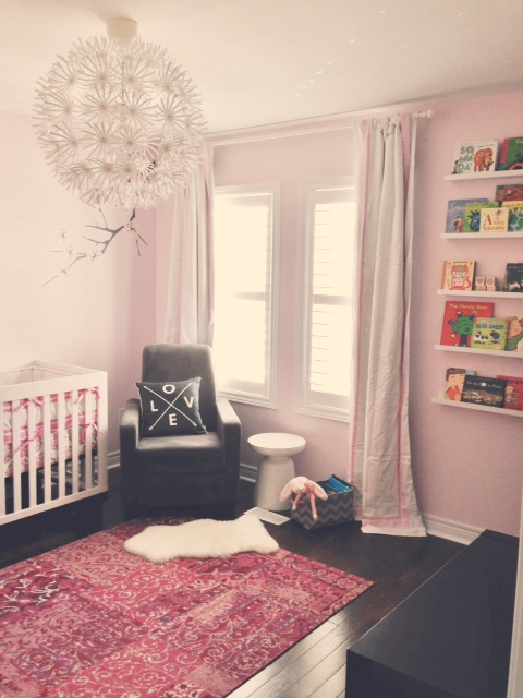 Pink & White Nursery Room View