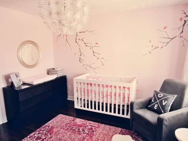 Pink & White Nursery Crib