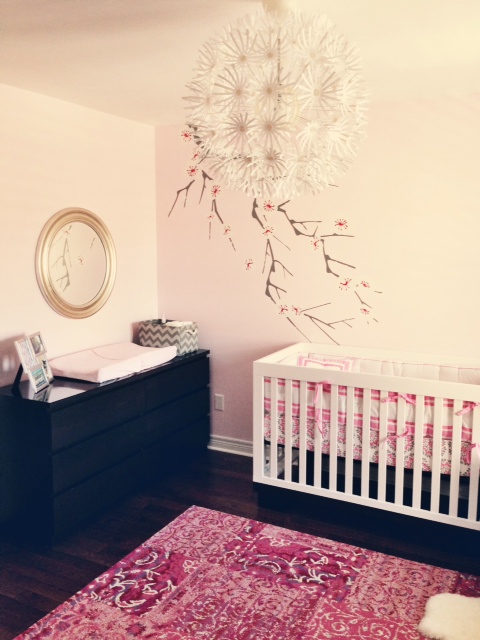 Pink & White Nursery Crib