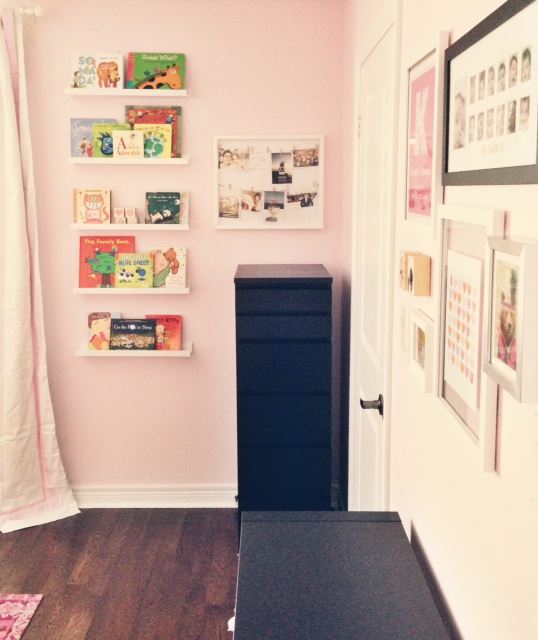 Pink & White Nursery Book Ledges