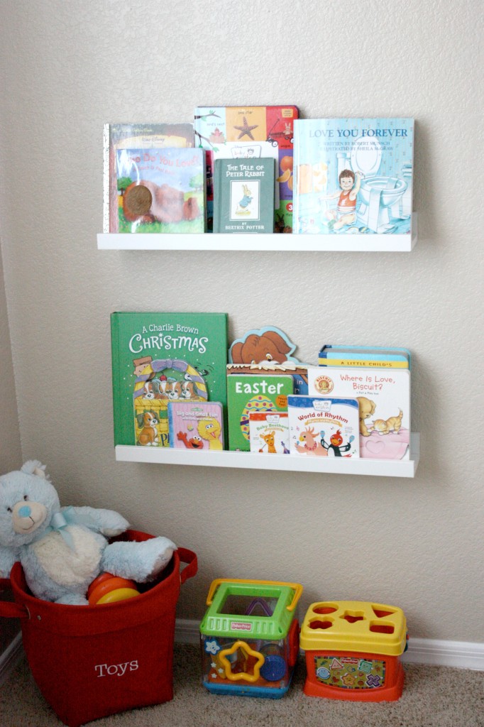 Boy Red and White Nursery Book Ledges