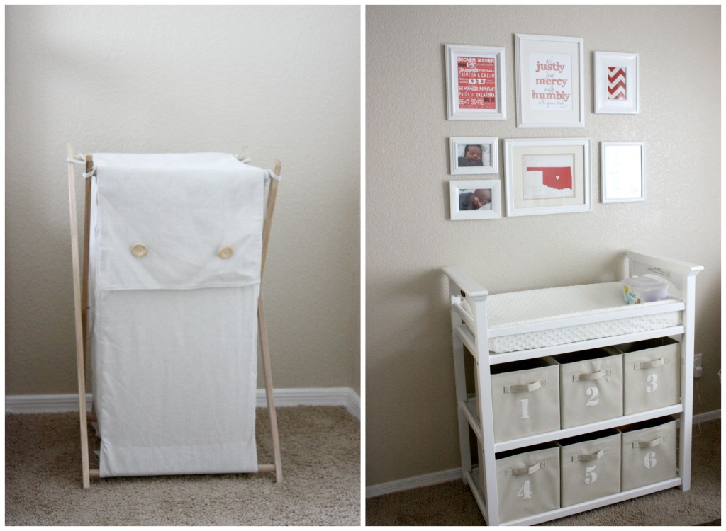 Boy Red and White Nursery Diaper Caddy
