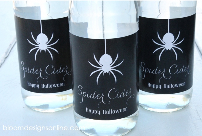 Spider Water Bottle Wrappers for Halloween