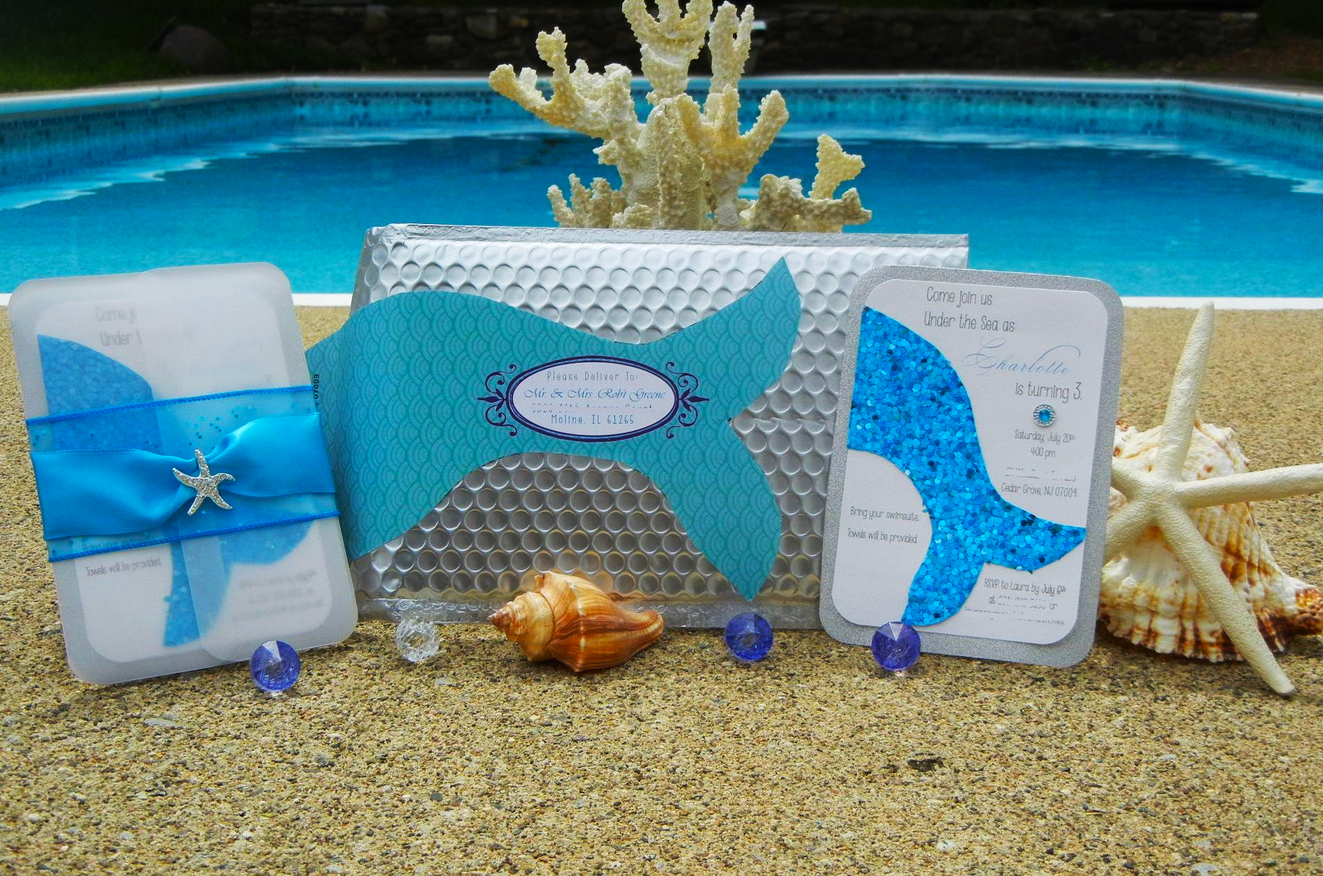 Mermaid Invitation - Handcrafted