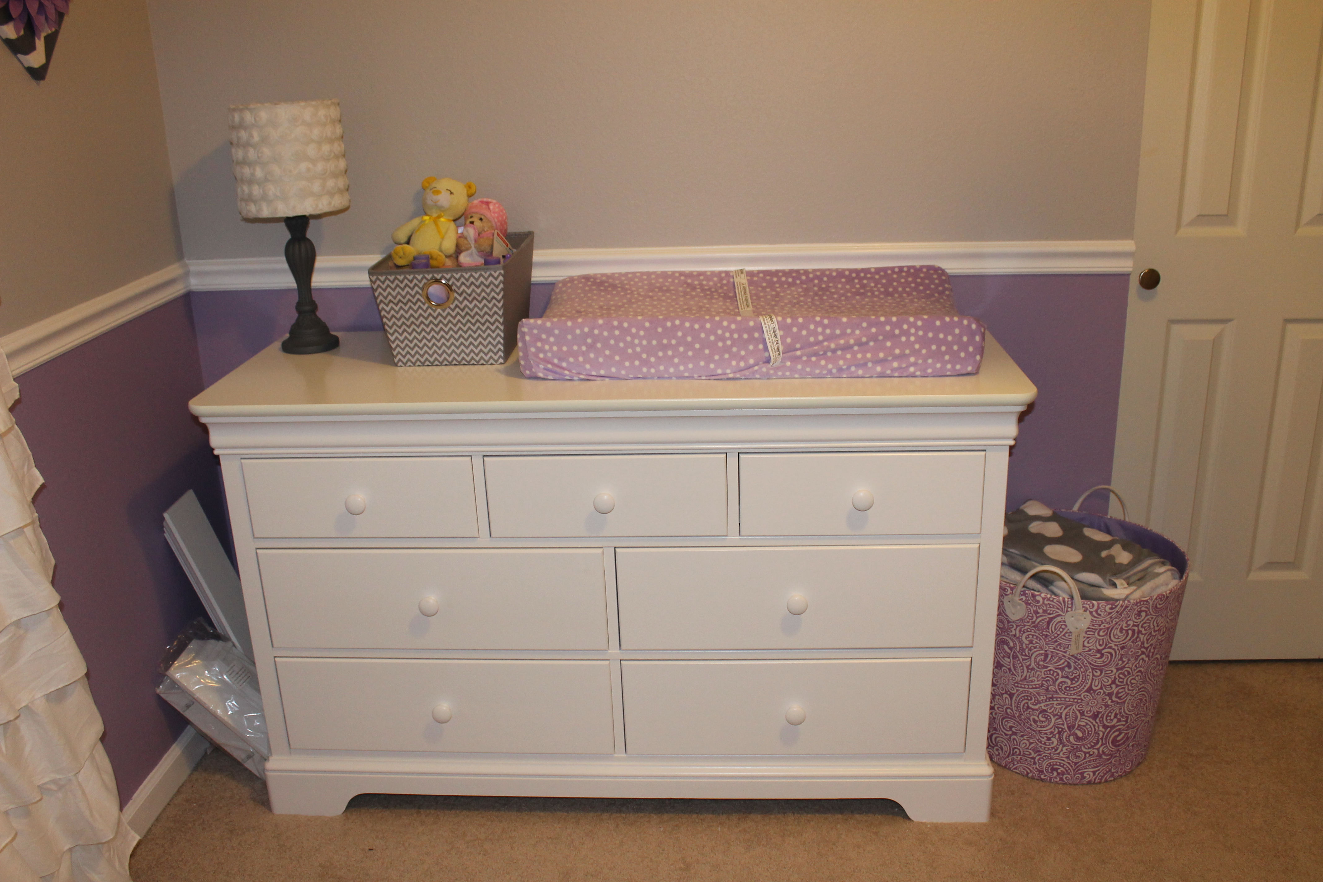 Lavendar and Gray Nursery Changer