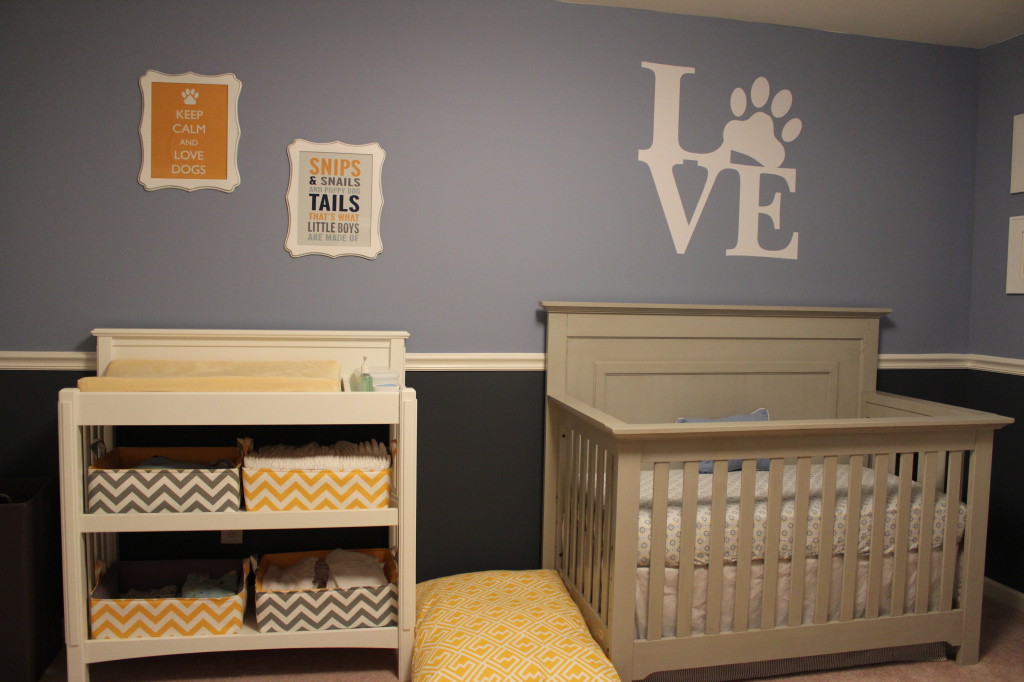 mismatched crib and dresser