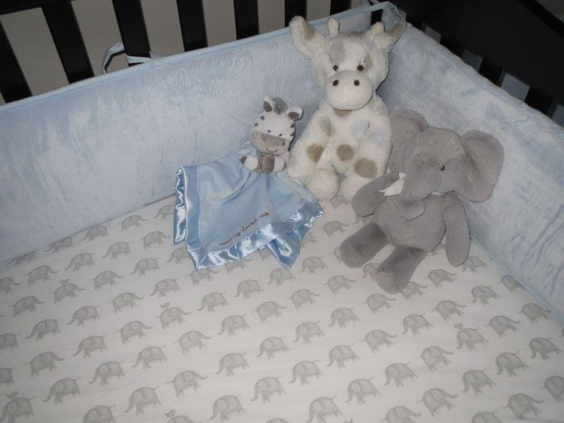 Boy Monogrammed Safari Nursery Inside Crib