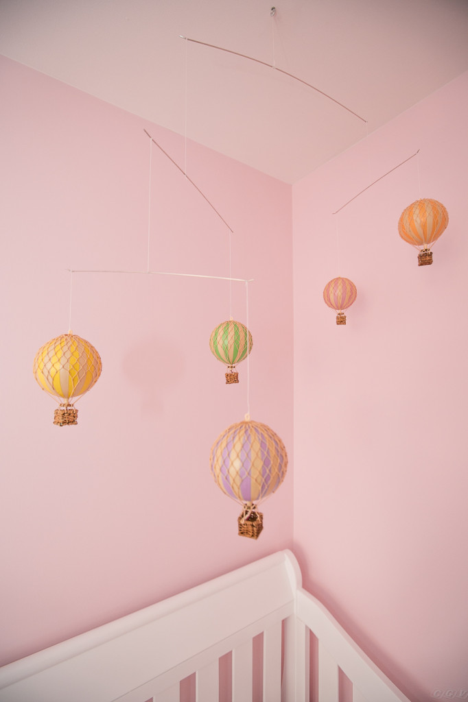Pink Travel Themed Nursery Hot Air Balloon
