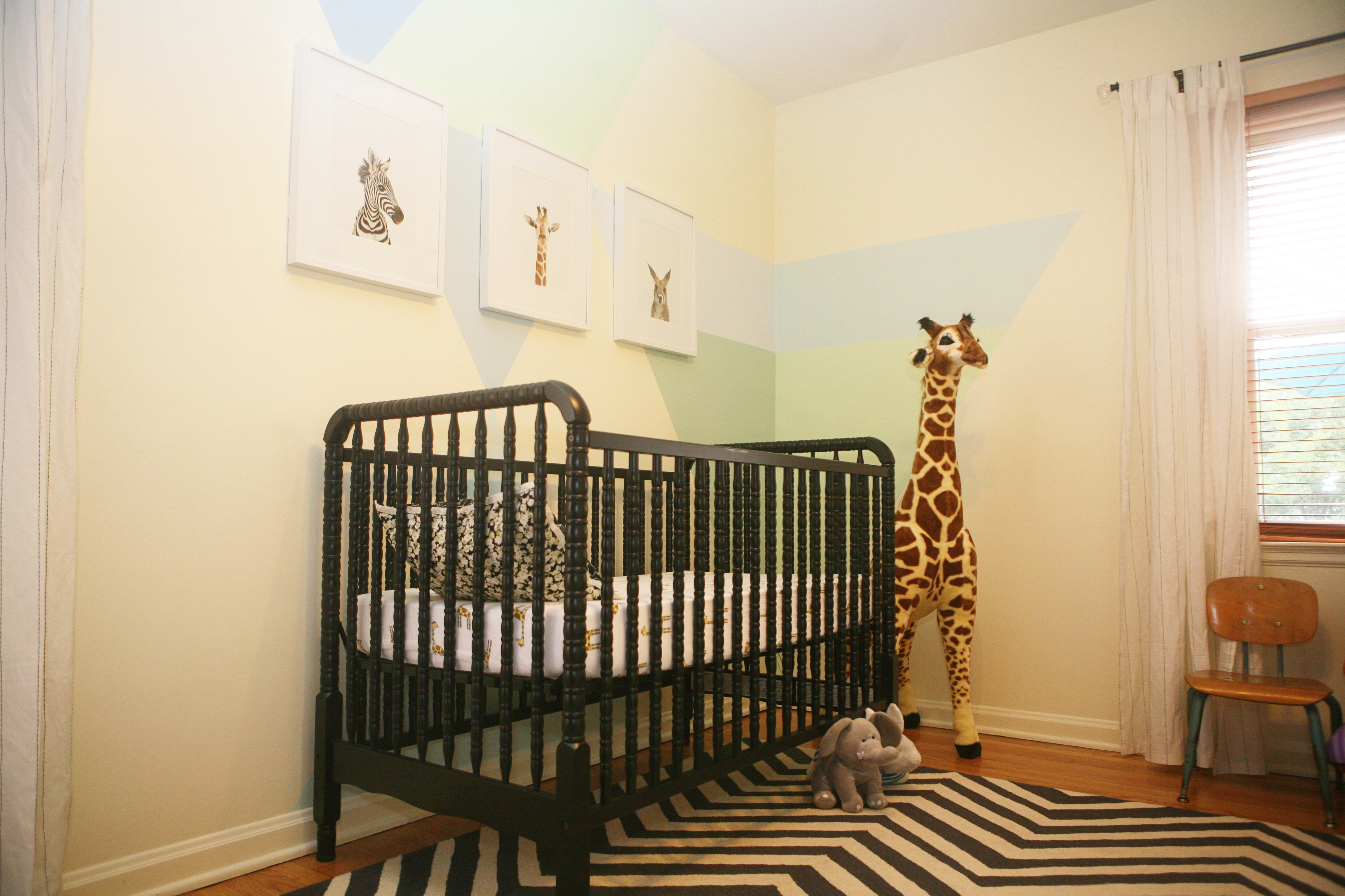 Boy Animal Theme Nursery Crib View