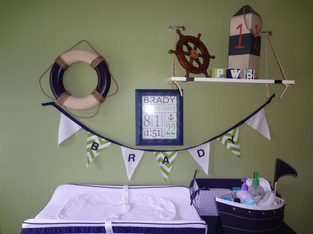 Green and Navy Nautical Nursery