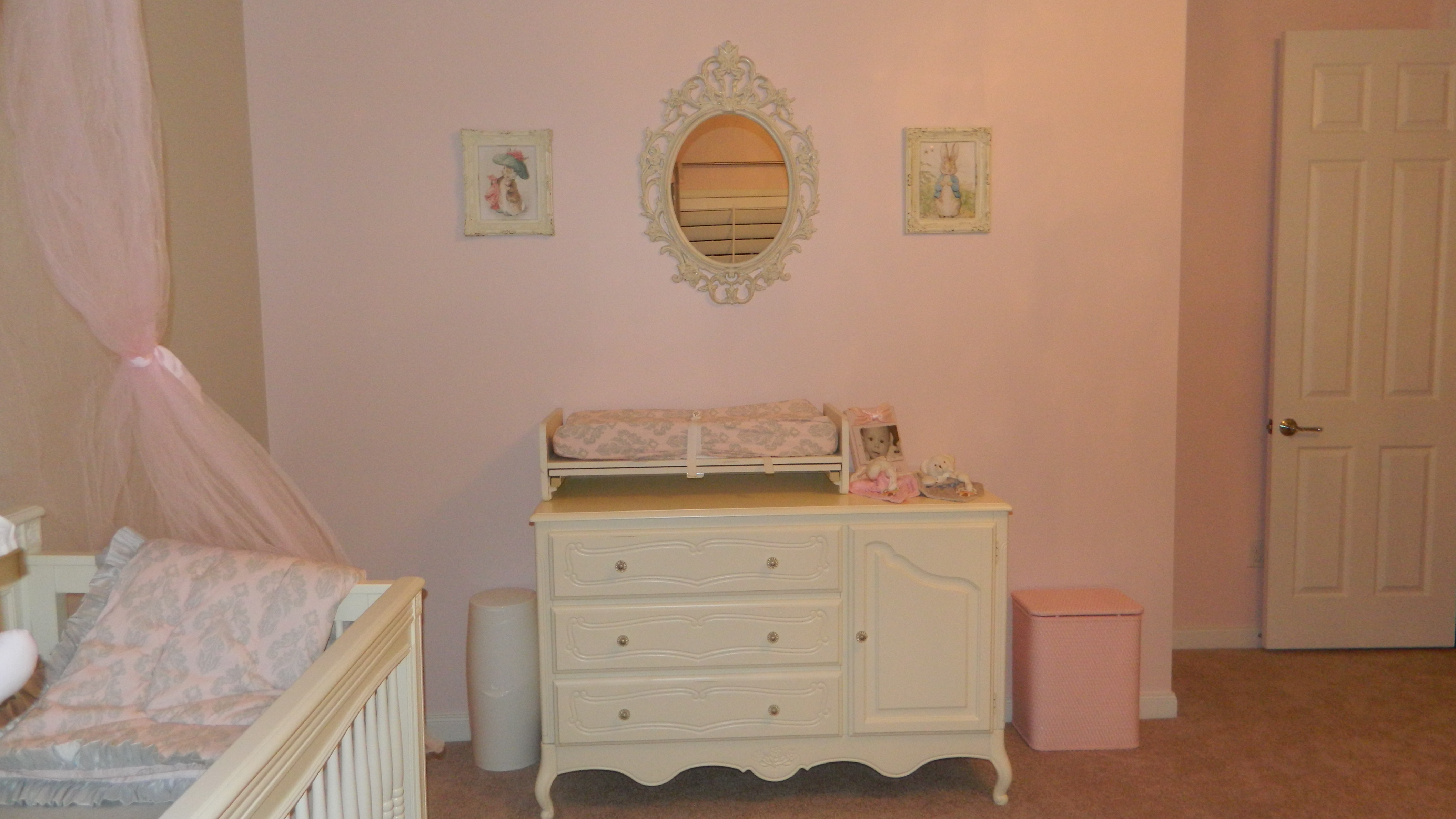 Pink and Gray Girl Nursery Changer