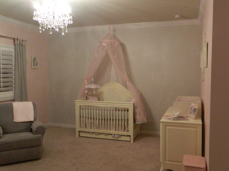 Pink and Gray Girl Nursery Crib