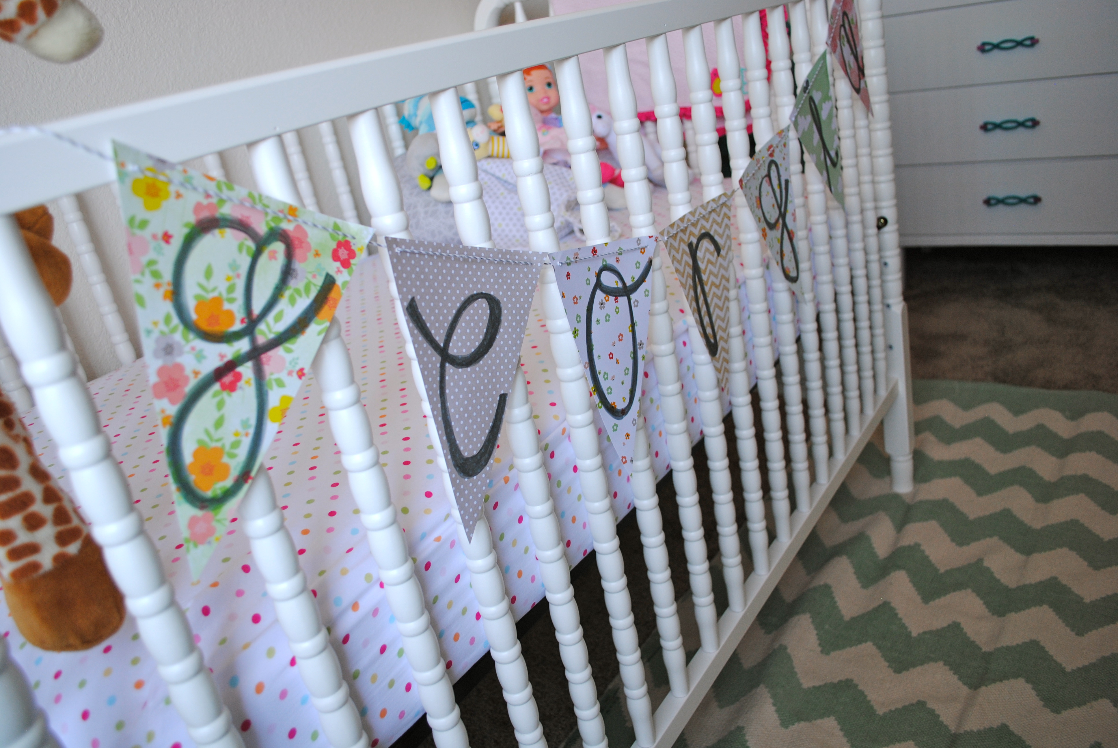 Girl Eclectic Nursery Crib