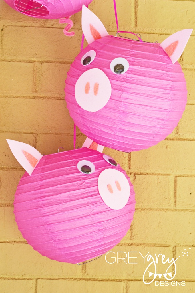 Three Little Pig Party Paper Lanterns