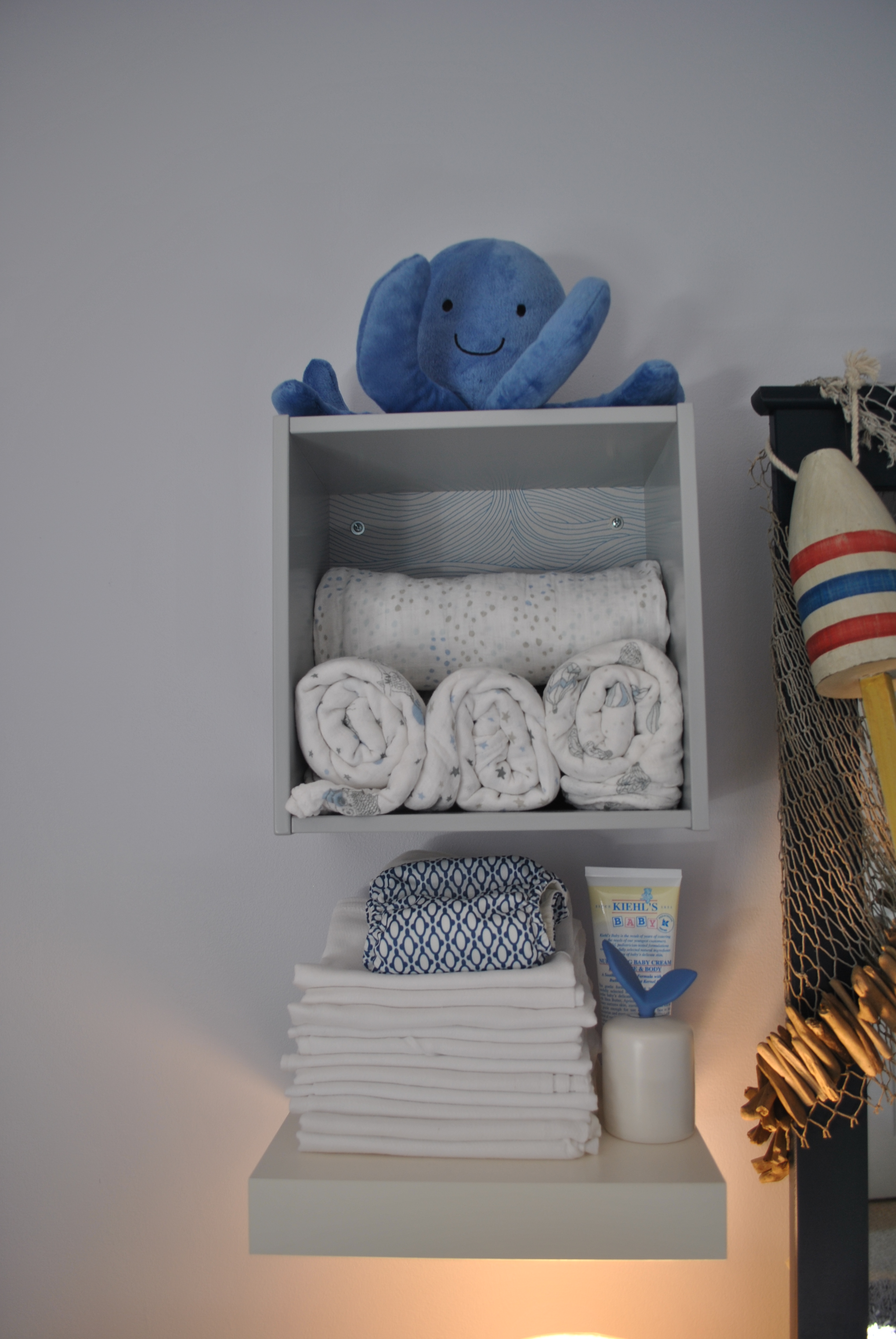 Boy Whale Nursery Towels