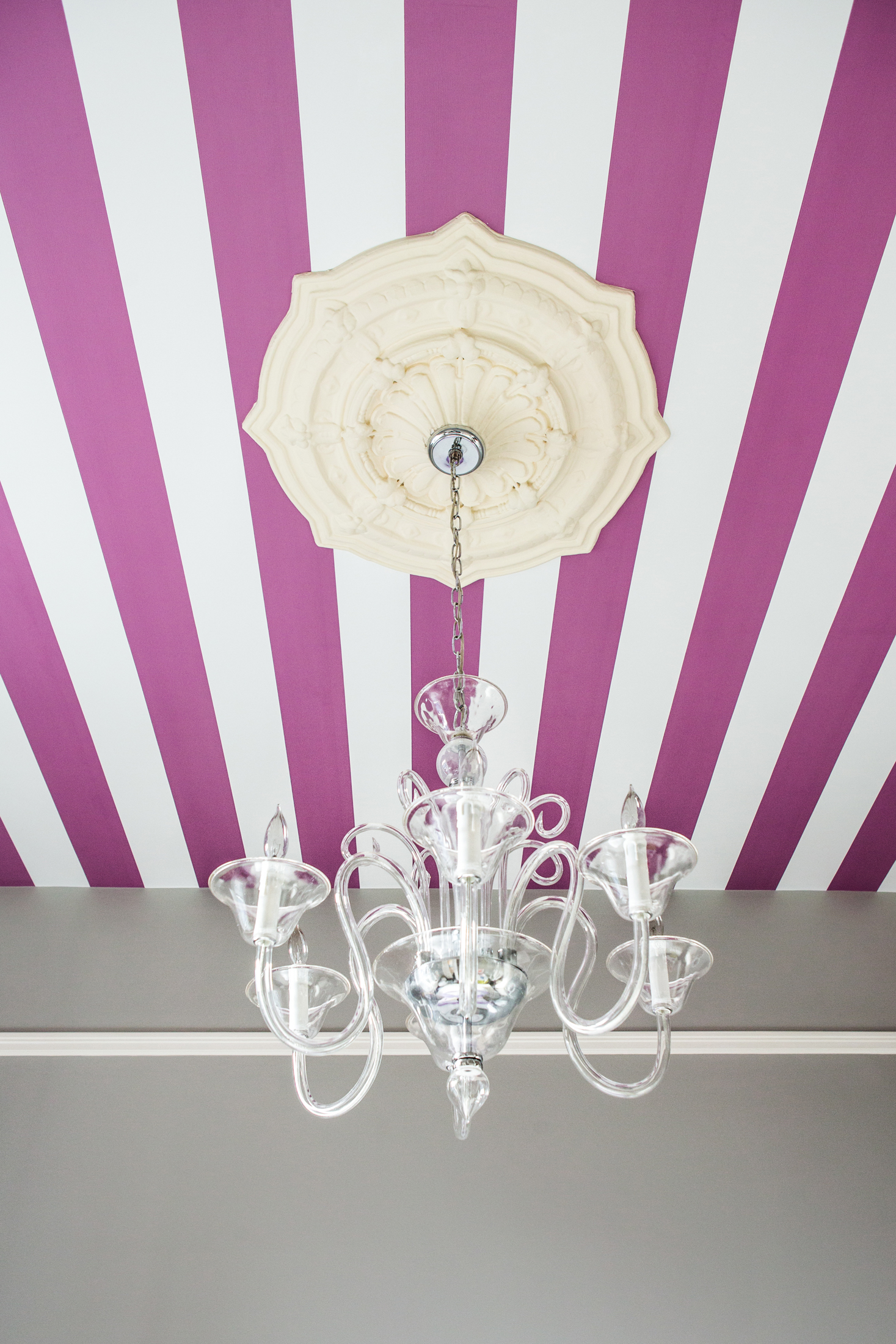 Purple and White Striped Ceiling - Project Nursery