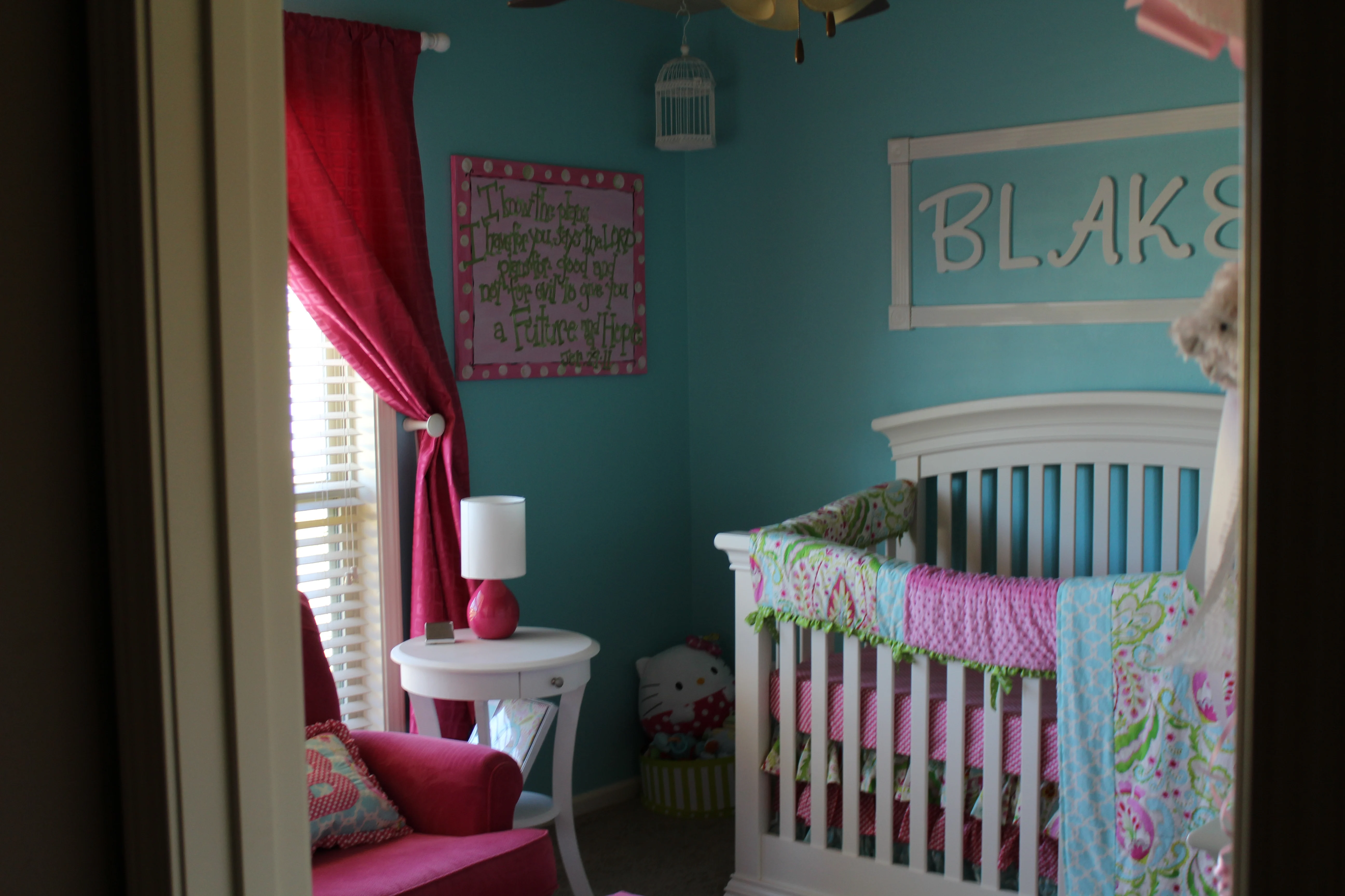 Girl Aqua and Pink Nursery