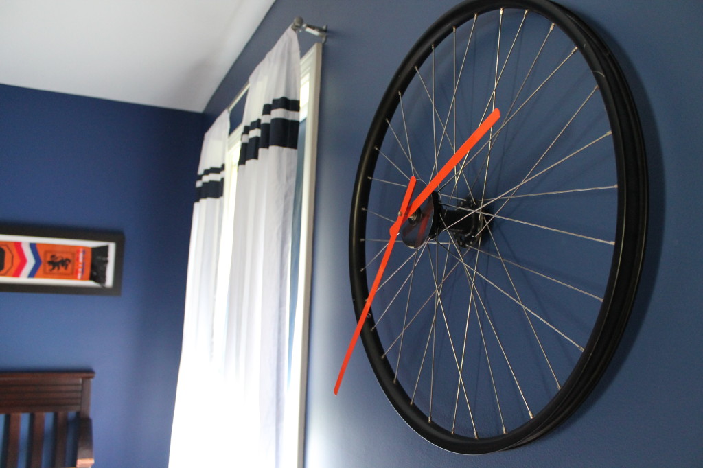 Recycled Bicycle Wheel Wall Clock