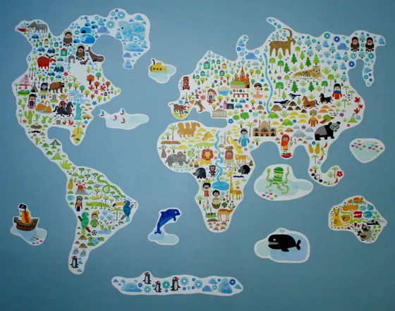 Pop & Lolli World Map Wall Decal - Project Nursery