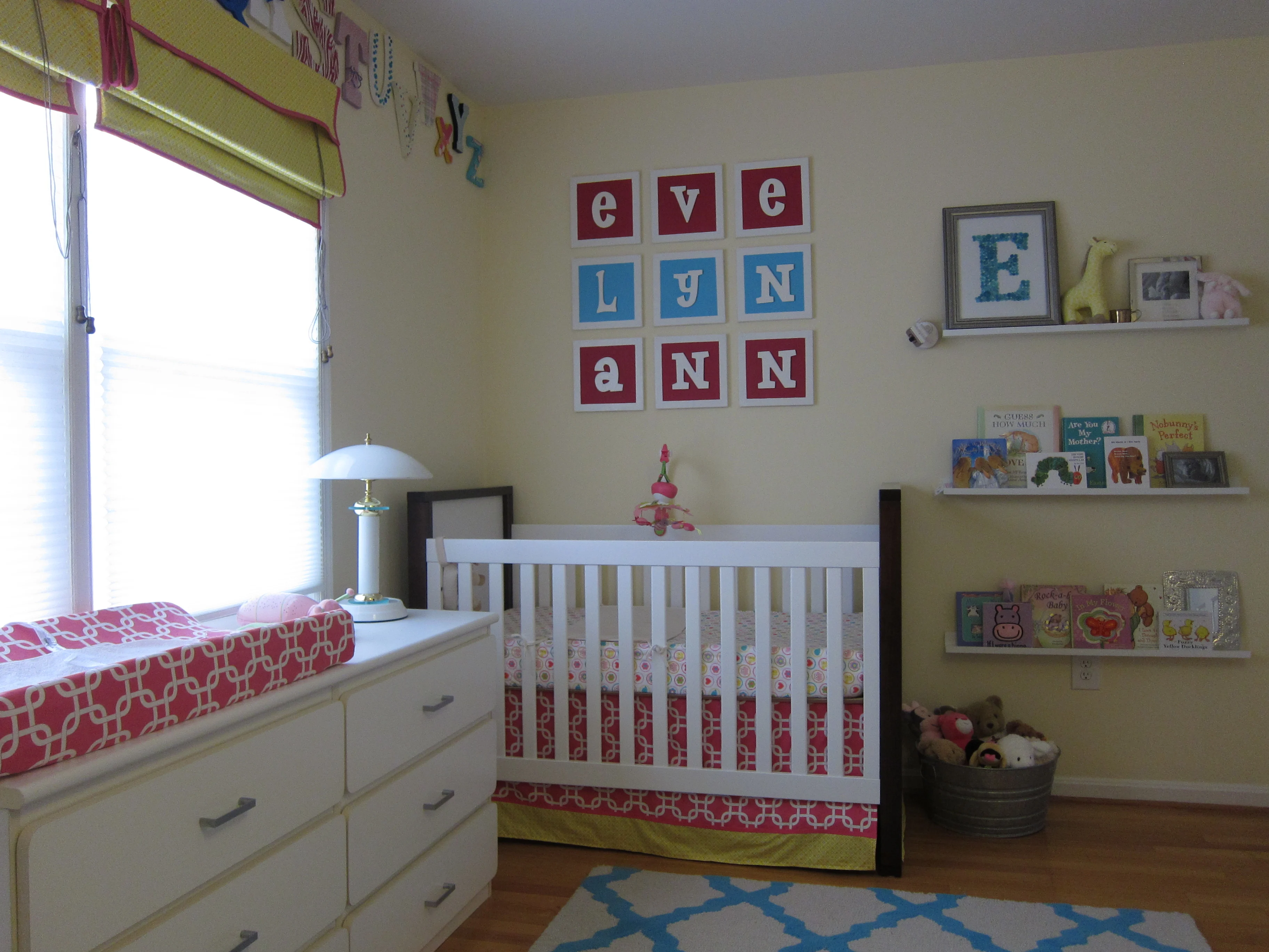 Colorful Modern Nursery Crib View
