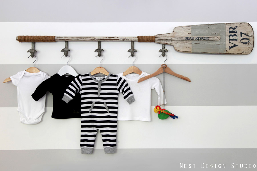 Beach Inspired Nursery Clothes Hanging