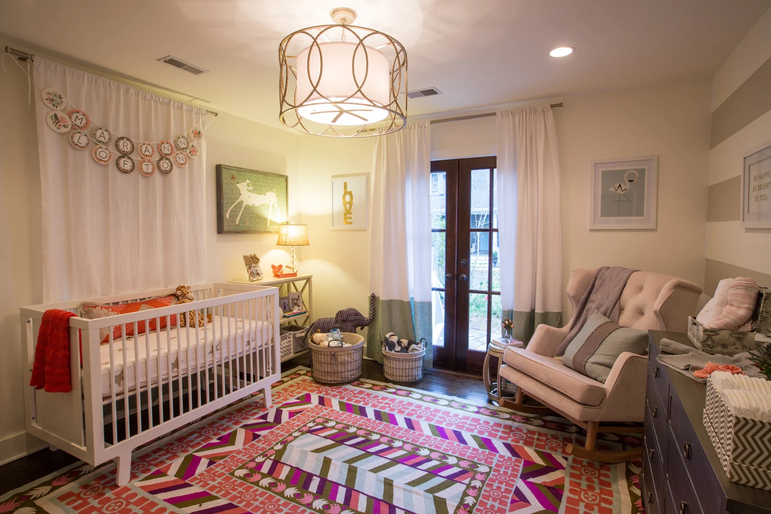 Contemporary Eclectic Girl Nursery Room View