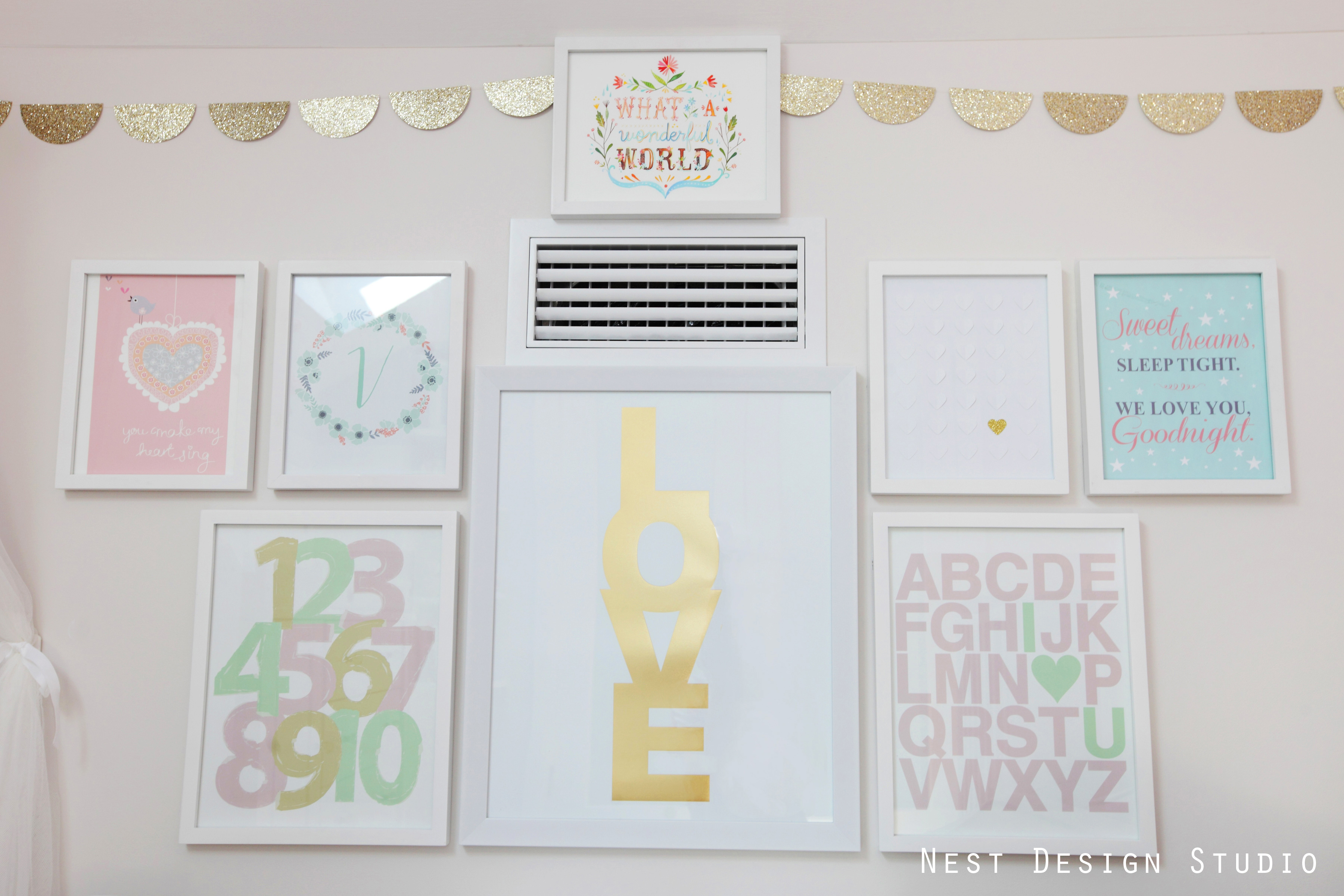 Glamorous White Girl Nursery Wall Art