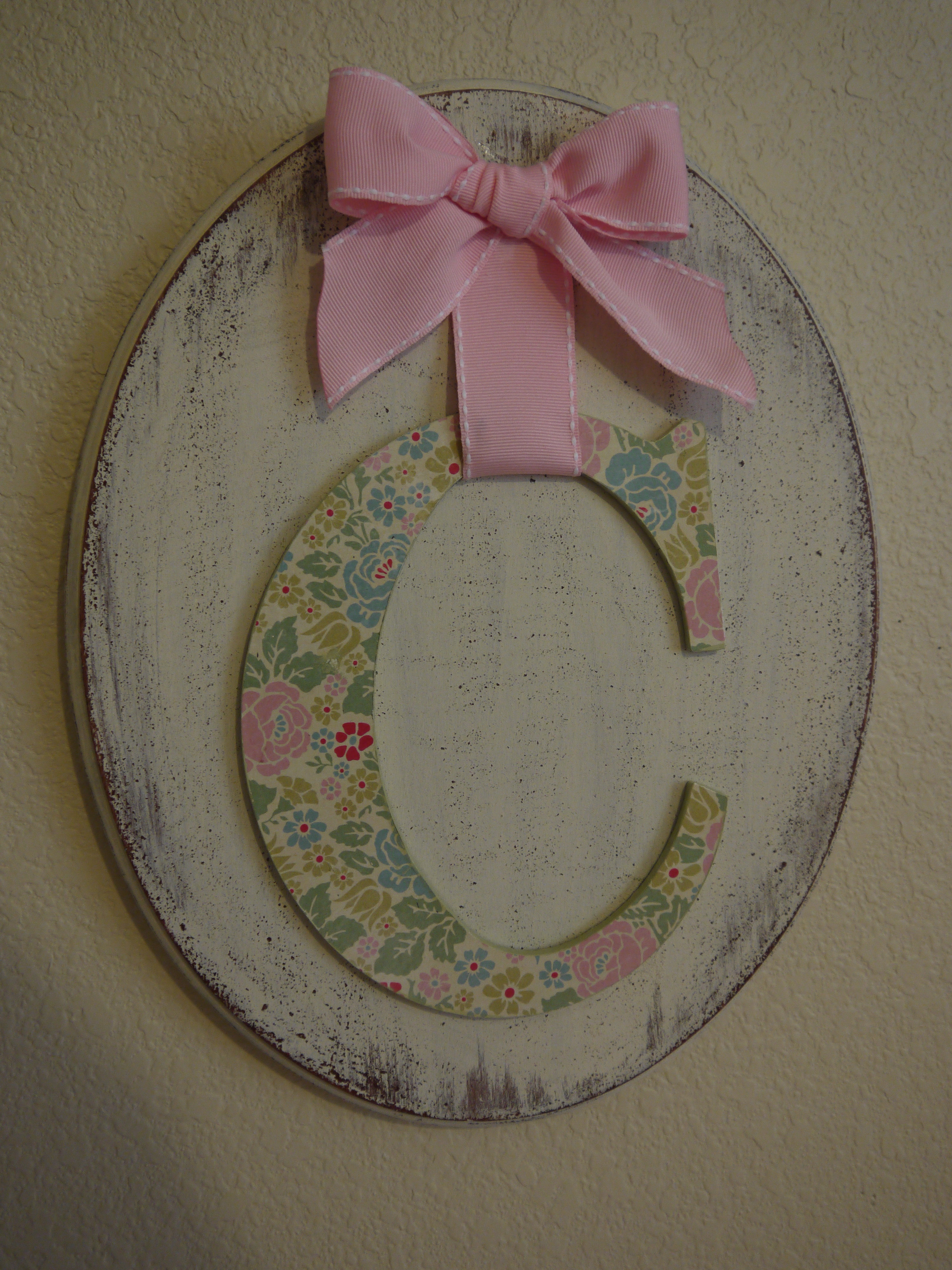 Baby Girl Shabby Chic Nursery Monogrammed Wall