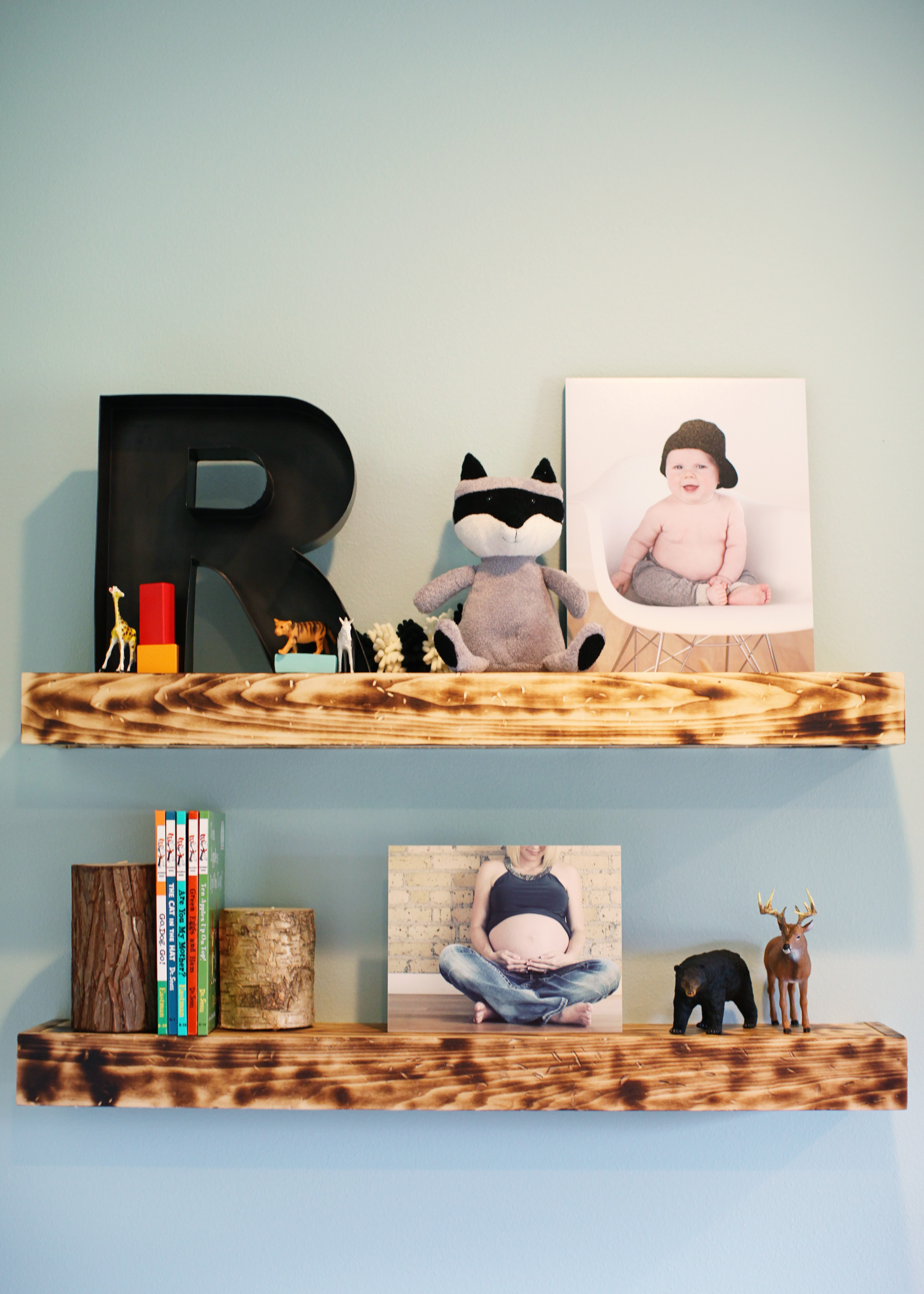 Rustic Modern Girl Nursery Book Ledges