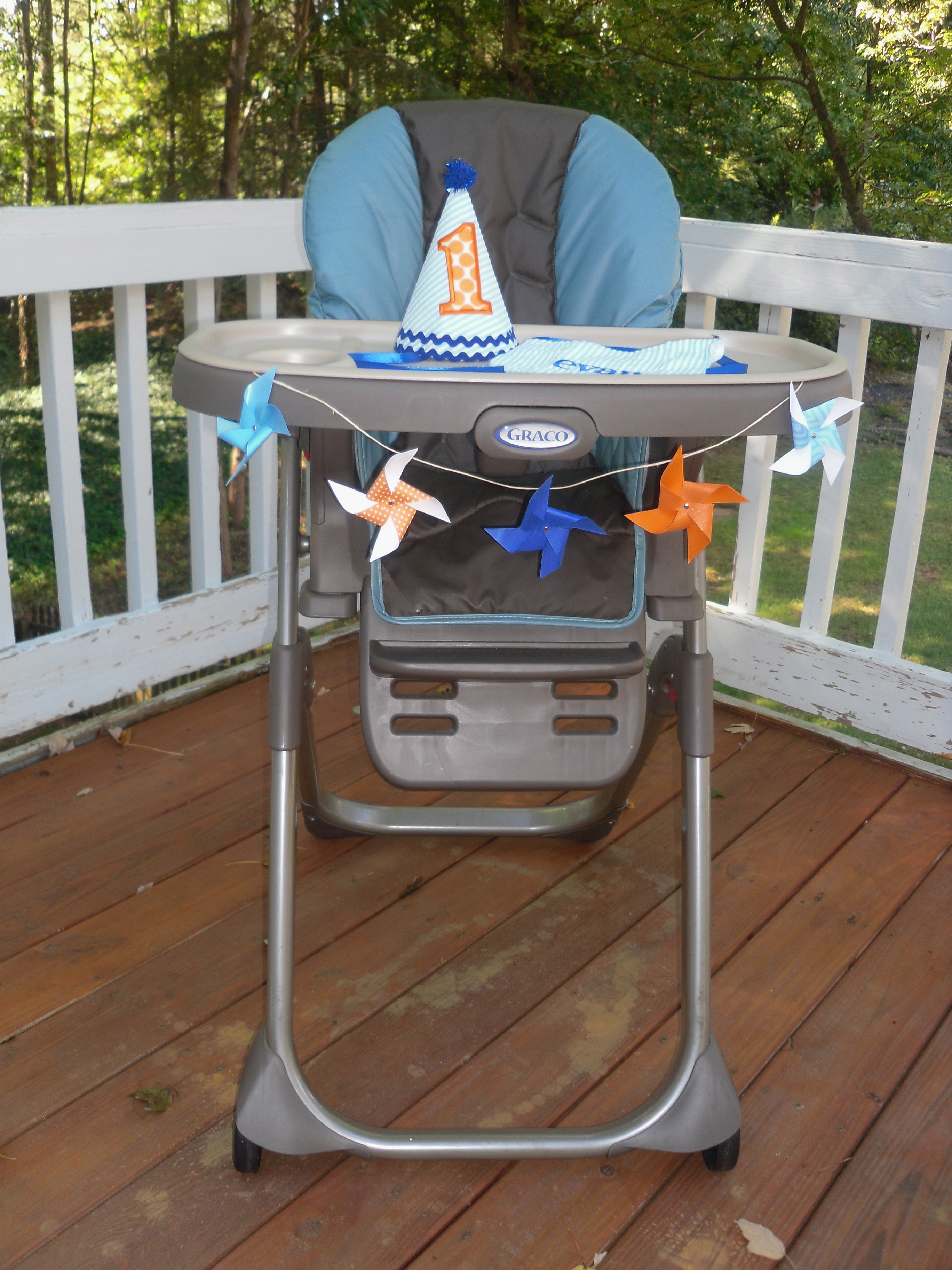 Pinwheel 1st Birthday Party High Chair