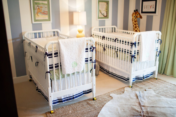 Preppy Striped Twin Boys Nursery - Project Nursery