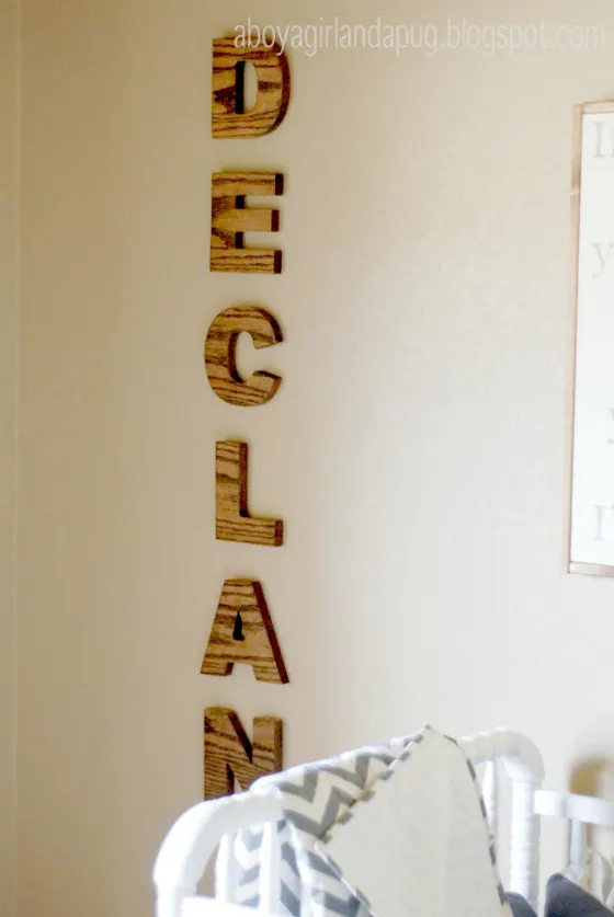 Neutral Nursery with Wood Name Art - Project Nursery