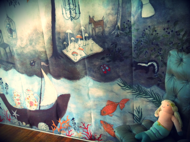 Girl Enchanted Forest Nursery Wallpaper